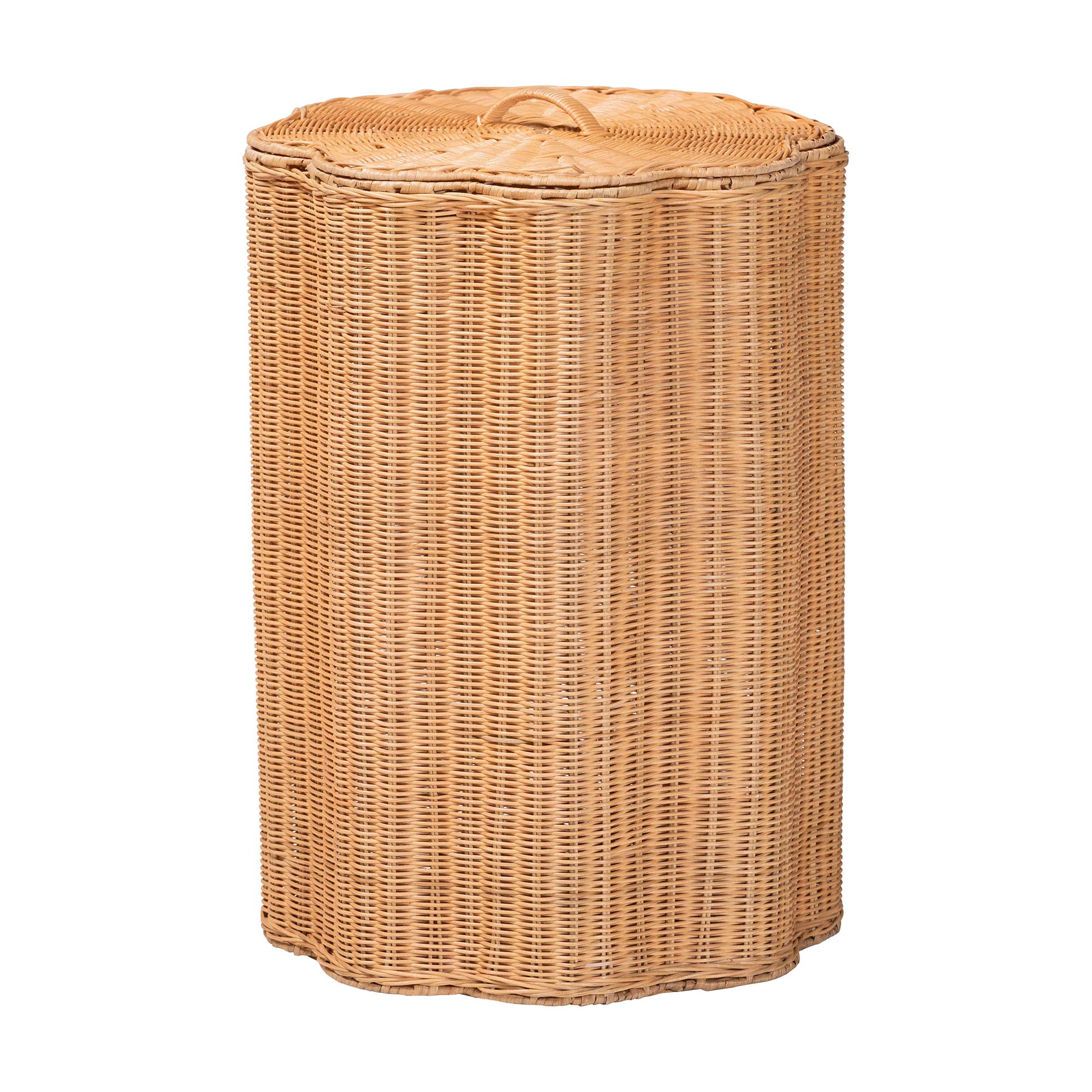 bali & pari Danilo Natural Rattan Laundry Hamper - Handwoven Wicker Storage Basket for Laundry Room, Bathroom, or Bedroom Organization